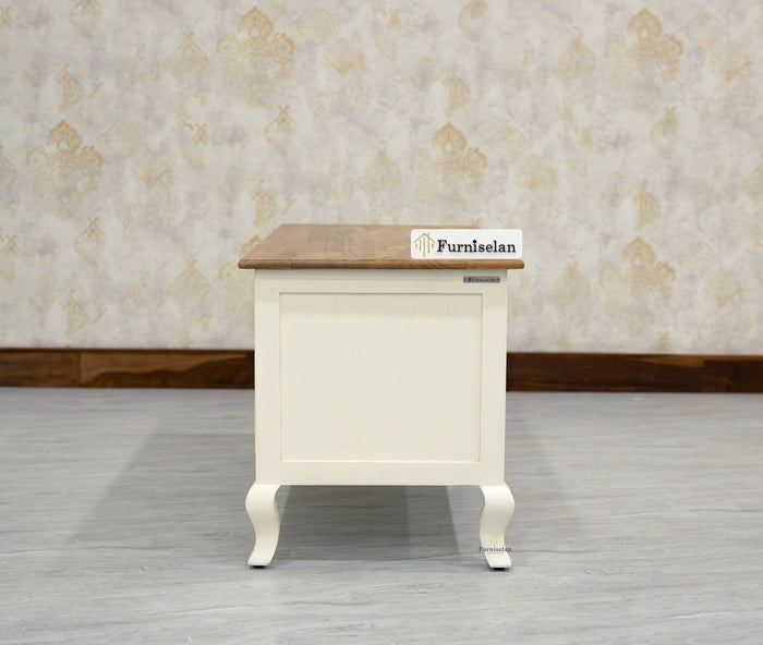 Mumbai Solid Wood Storage Trunk Box - Trunks & Cabinets - Furniselan-Frosty-White