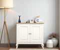 Mumbai Solid Wood Two Door Sideboard Cabinet - Sideboard - Furniselan - Frosty-White