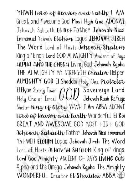 Names of God Spiral Notebook
