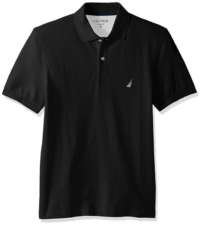 Nautica Polo de piqué de algodón sólido de Manga Corta para Hombre