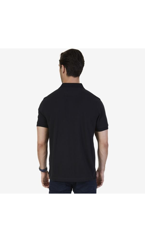 Nautica Polo de piqué de algodón sólido de Manga Corta para Hombre