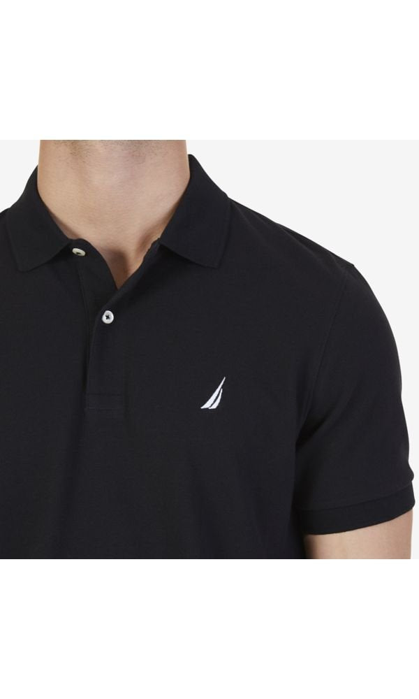 Nautica Polo de piqué de algodón sólido de Manga Corta para Hombre