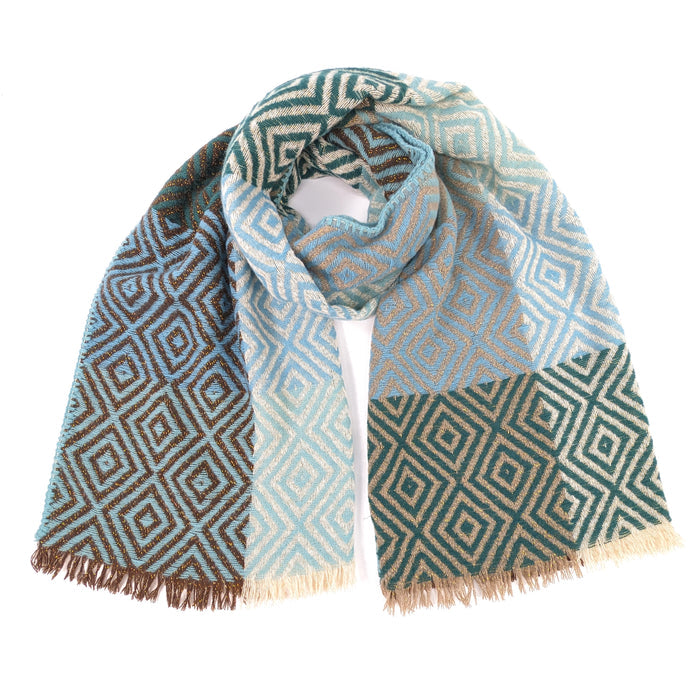 Nevsha - Sparkling Diamonds Blanket Scarf (65x180cm) - Blue/Green