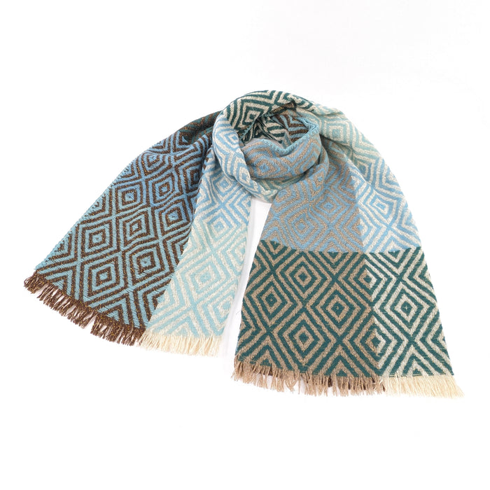 Nevsha - Sparkling Diamonds Blanket Scarf (65x180cm) - Blue/Green