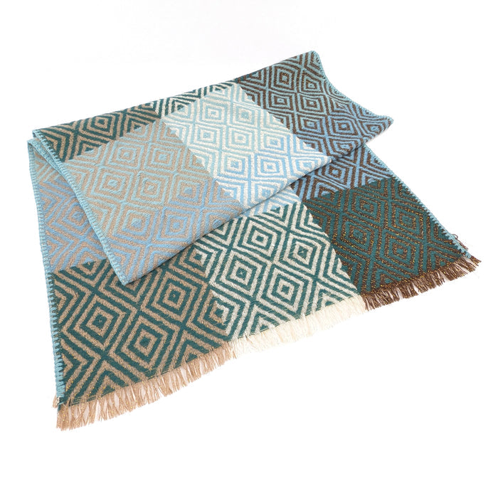 Nevsha - Sparkling Diamonds Blanket Scarf (65x180cm) - Blue/Green