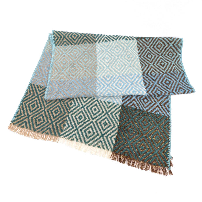 Nevsha - Sparkling Diamonds Blanket Scarf (65x180cm) - Blue/Green