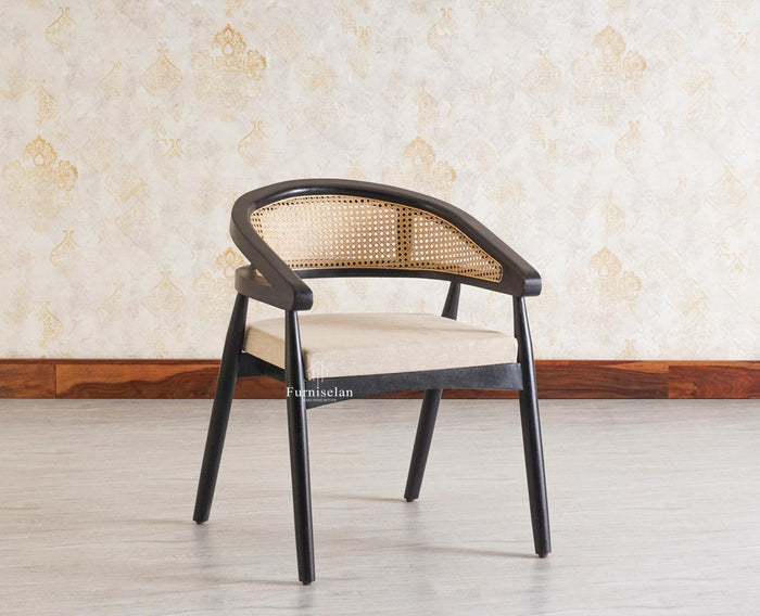 Baron Solid Rubber Wood Arm Chair Furniselan - Black-Finish