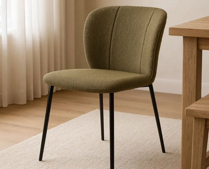 Nimbus Niche Dining Chair – Modern Upholstered Dining Chair for Home & Café Green