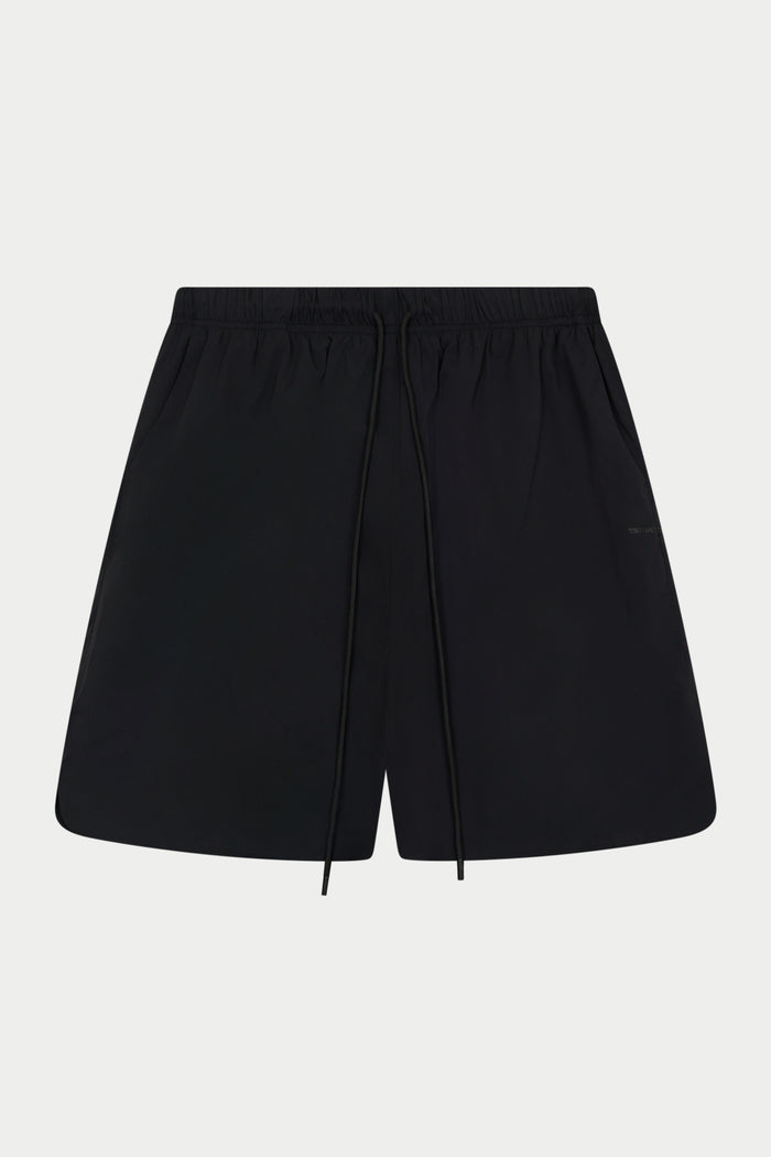 NYLON DRAWCORD SHORTS - BLACK