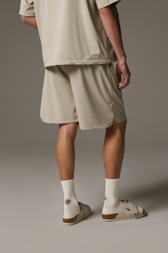 NYLON DRAWCORD SHORTS - STONE