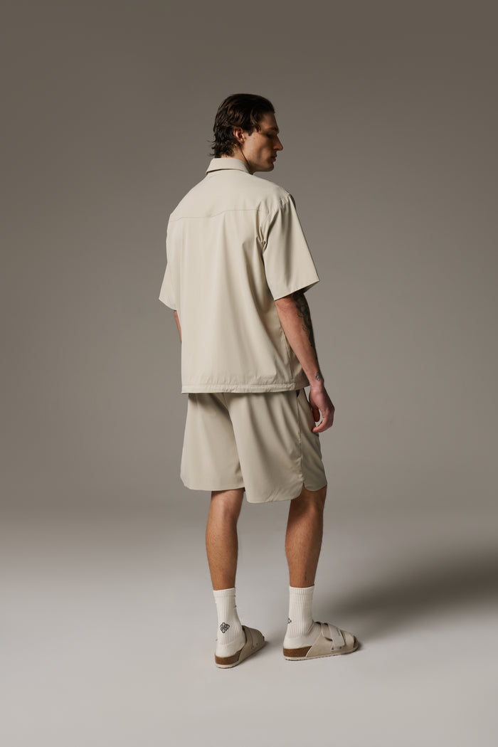 NYLON DRAWCORD SHORTS - STONE