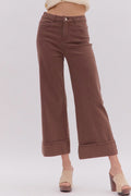 entro chocolate brown twill denim jeans
