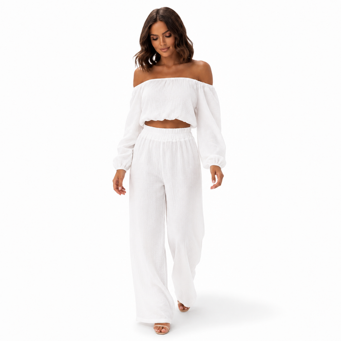 Women’s two-piece pants set with relaxed fit