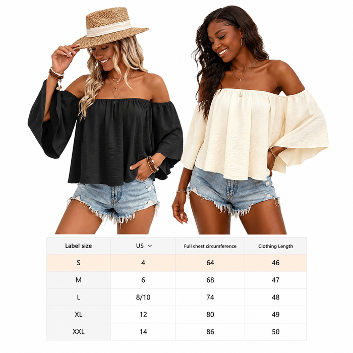 Women's loose-fit off shoulder short sleeve top in polyester, styled for casual outfits, urban days, and easy layering looks.
