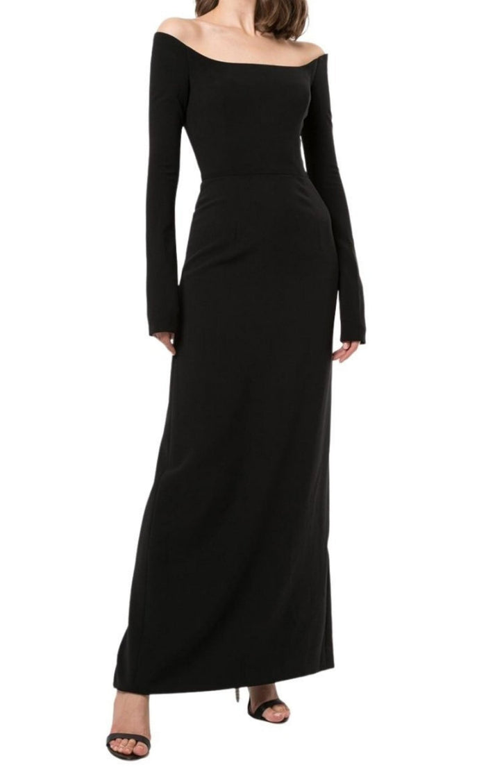 Carolina Herrera Off - the - shoulder Long - sleeve Dress - Runway Catalog