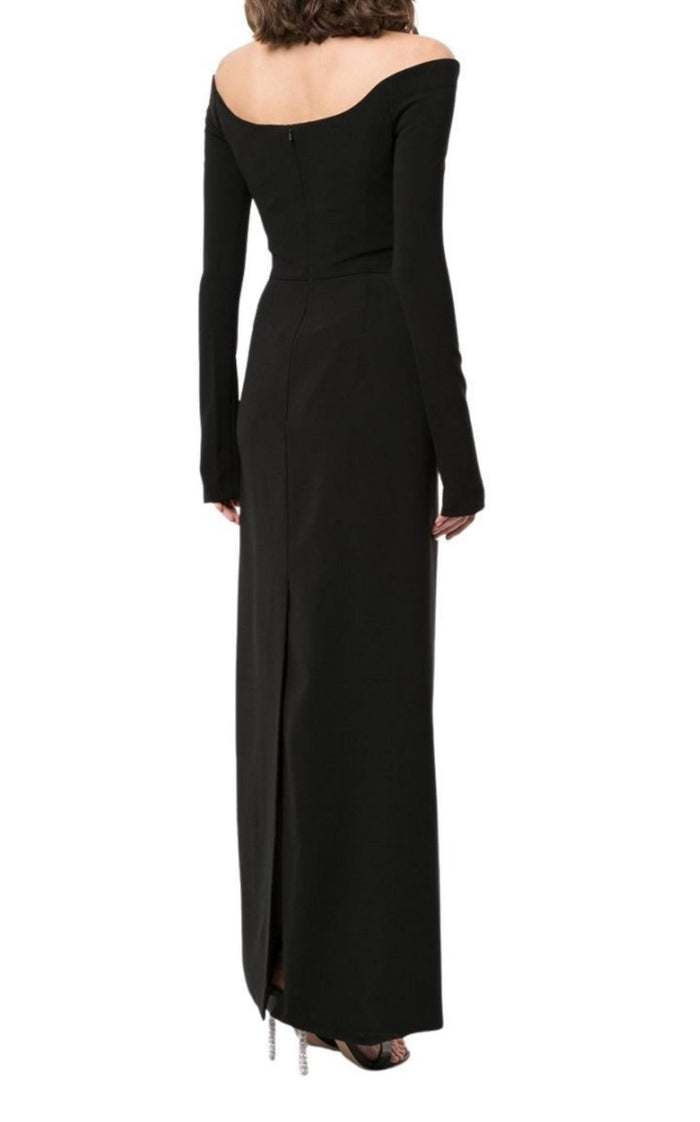 Carolina Herrera Off - the - shoulder Long - sleeve Dress - Runway Catalog