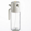 Oil spray bottle 550ml glass kitchen dispenser in warm gray for cooking, BBQ, baking, salads and controlled oil pouring daily