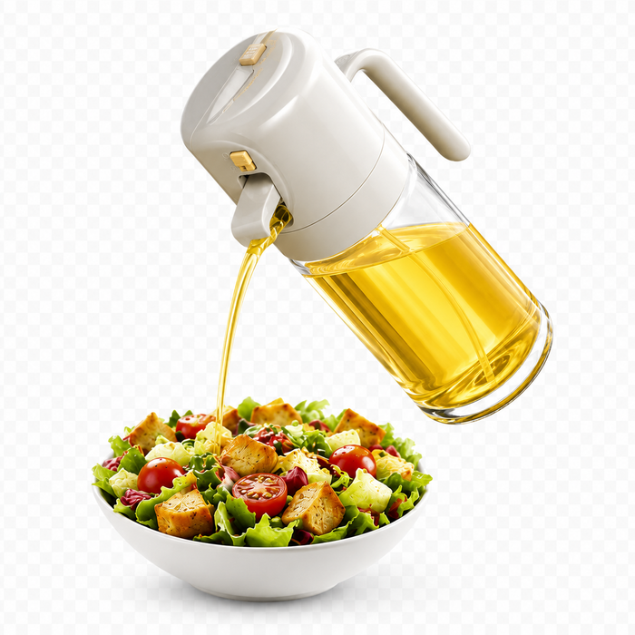 Olive oil mister bottle with large 550ml capacity for kitchen counters, outdoor grilling, meal prep and controlled seasonings
