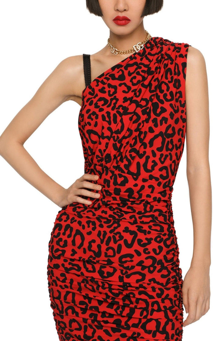 Dolce & Gabbana One - shoulder Leopard - print Dress - Runway Catalog