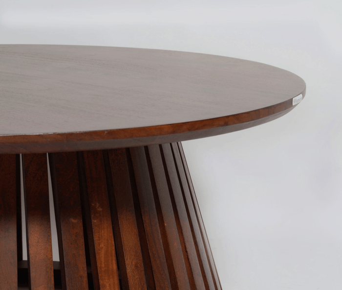 Orbit Solid Wood Round Coffee Table - Coffee Table - Furniselan - Teak-Finish