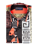 Oscar Banks Premium Geometric Pattern Dress Shirt-Makrom