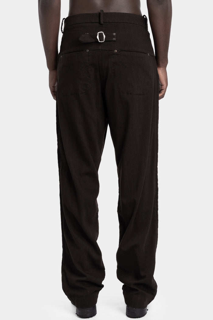 Masnada | AW25 - Oversized wool flannel pants, Palude brown M3561