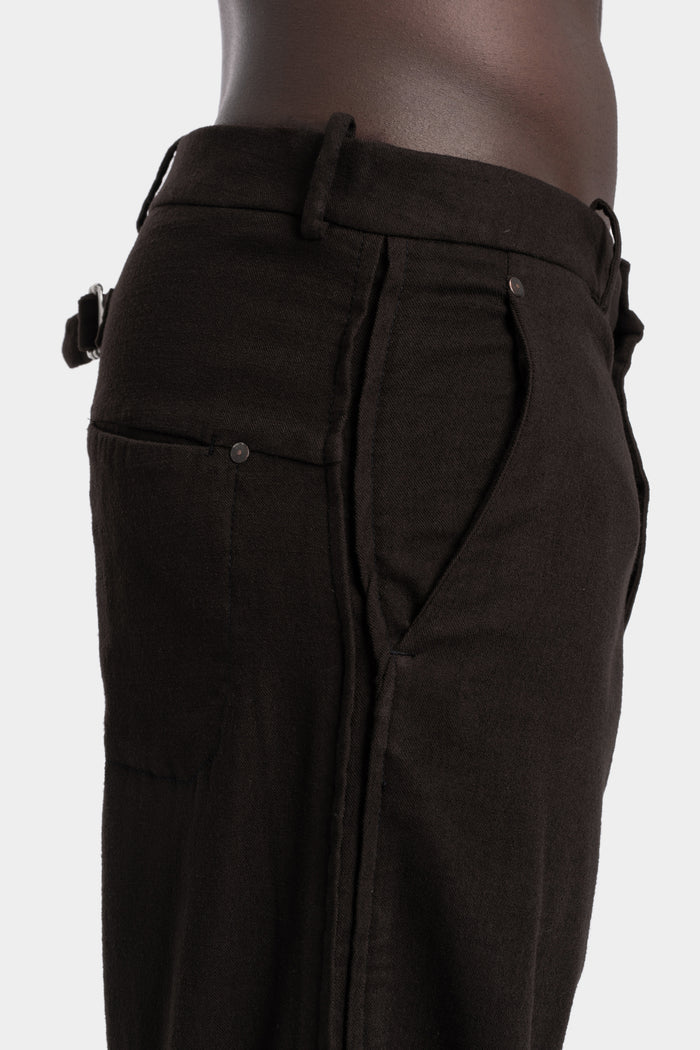 Masnada | AW25 - Oversized wool flannel pants, Palude brown M3561