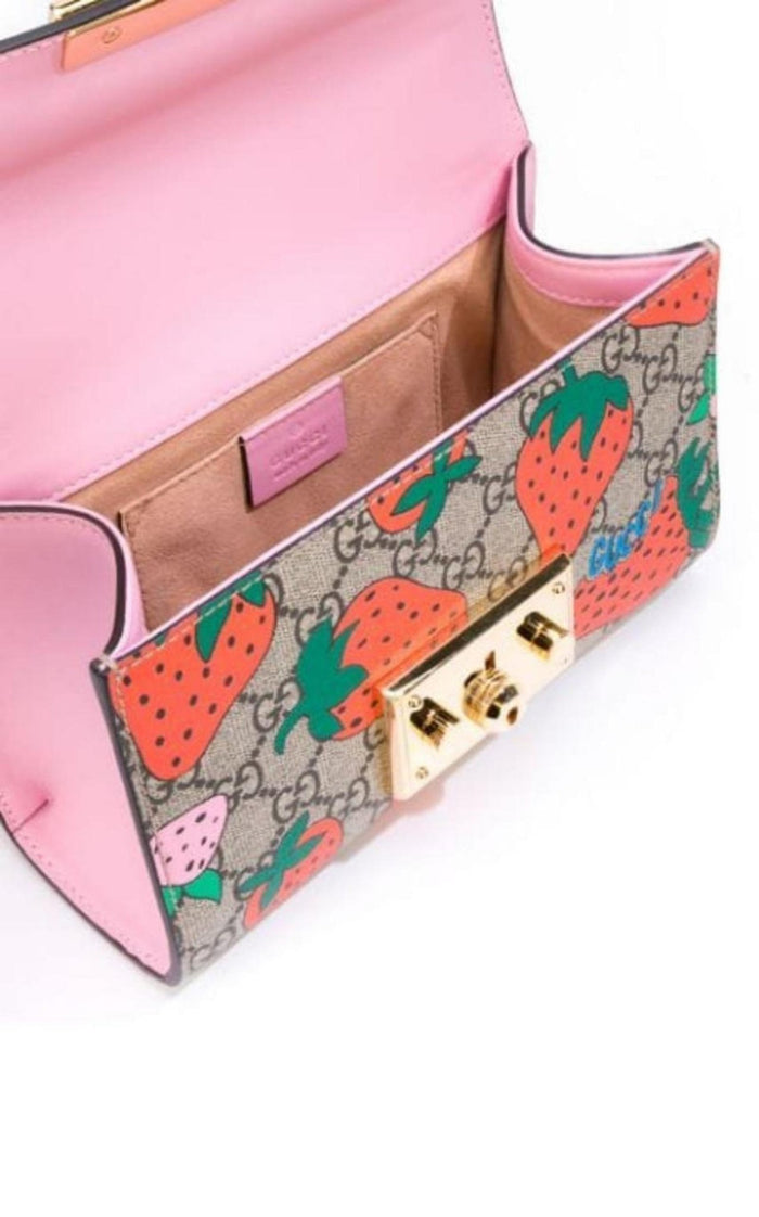 Gucci Padlock Gg Strawberry Small Shoulder Bag - Runway Catalog