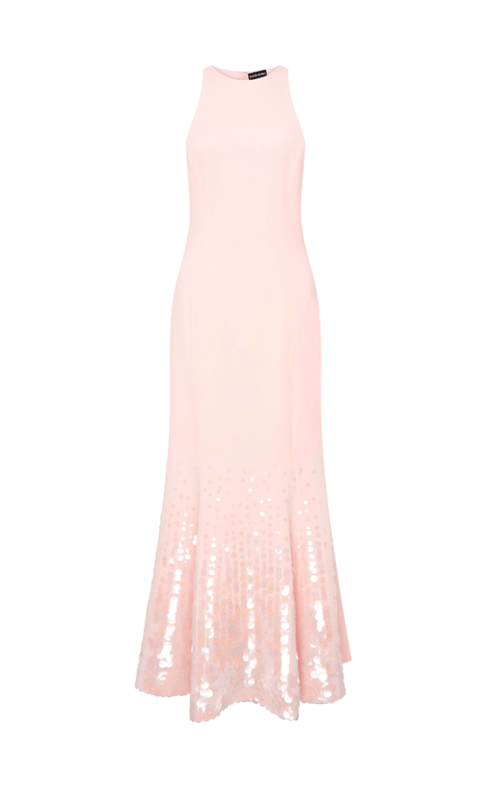 David Koma Paillette Illusion Midi Pink Dress - Runway Catalog