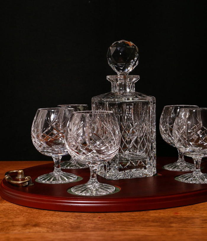 Panel Style Brandy 7 Piece Hosting Tray Set