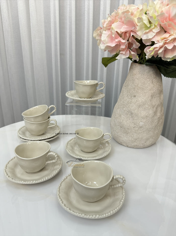 Bavary Parel Espressoset 12 Delig | 6 Persoons Beige