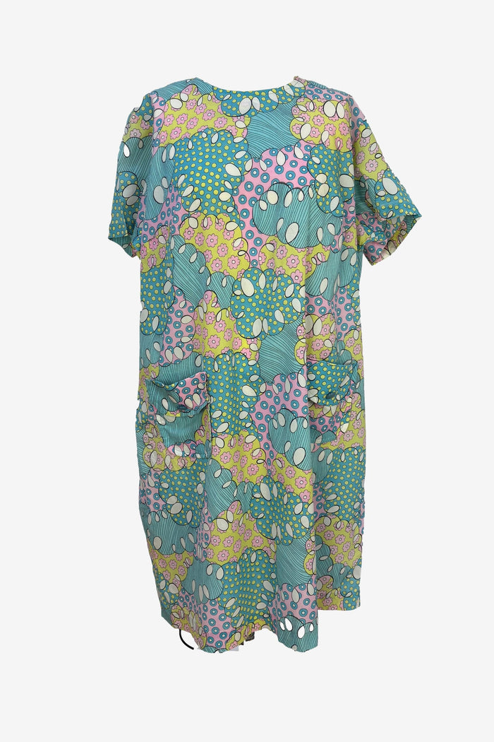 Pastel pink and blue pocket front pool dress