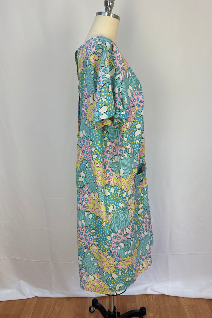 Pastel pink and blue pocket front pool dress