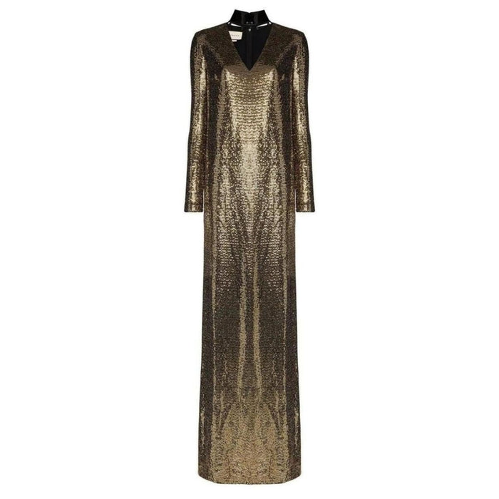 Gucci Patent Choker Chainmail Gown - Runway Catalog