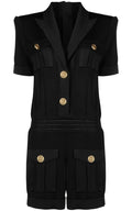 Balmain Peak Lapel Knitted Jumpsuit - Runway Catalog