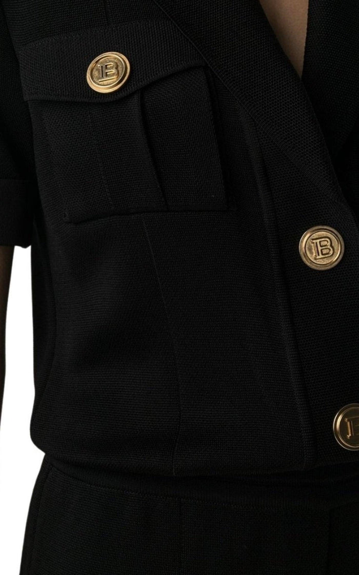 Balmain Peak Lapel Knitted Jumpsuit - Runway Catalog