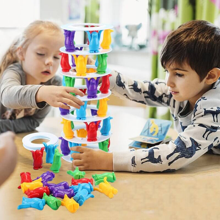 Penguin Tower Collapse Game | Balance Tower Game For Kids