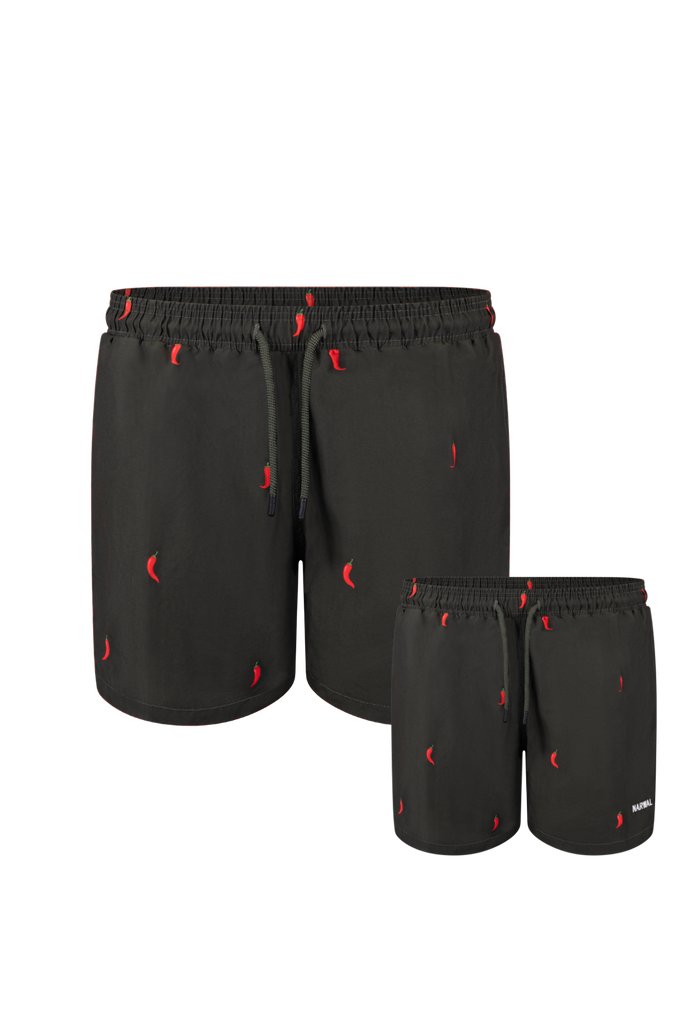 Pepper Print Father & Son Swim Trunks