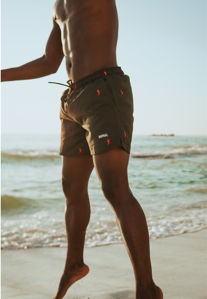 Pepper Print Father & Son Swim Trunks