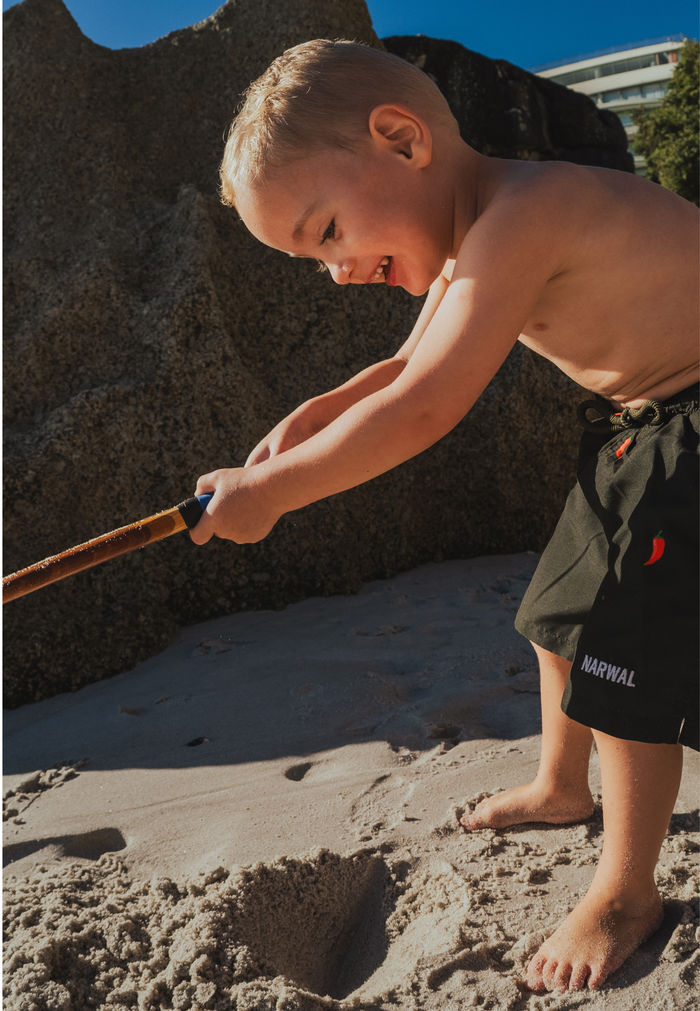 Pepper Print Father & Son Swim Trunks