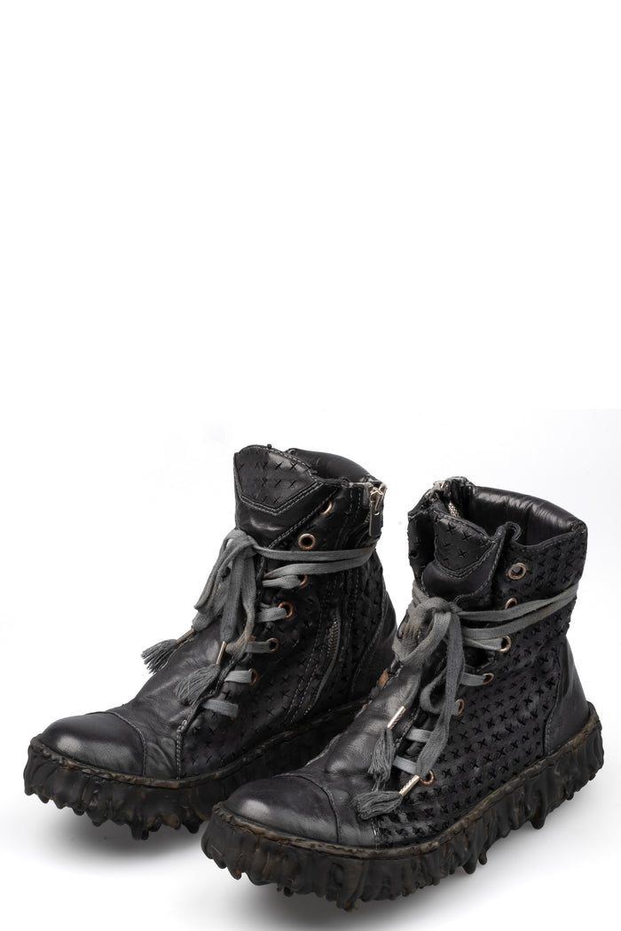 Culture of Brave Perforated High top melt sole laced sneakers MELM3