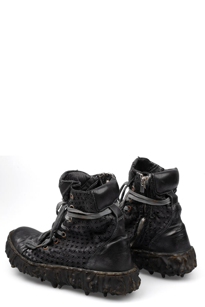 Culture of Brave Perforated High top melt sole laced sneakers MELM3