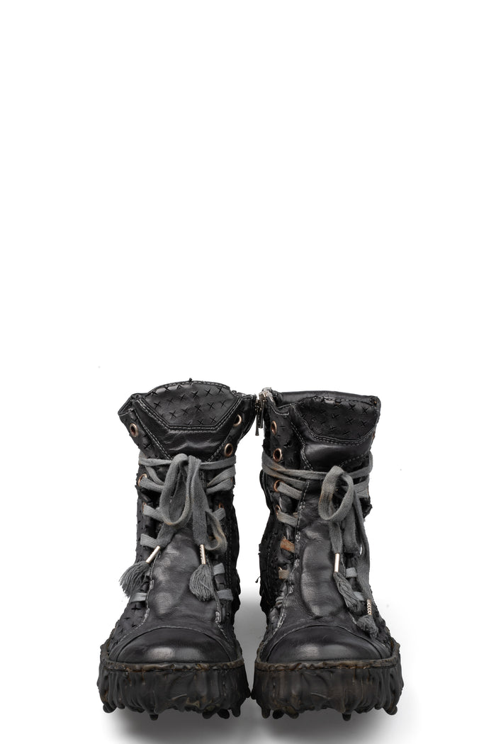 Culture of Brave Perforated High top melt sole laced sneakers MELM3