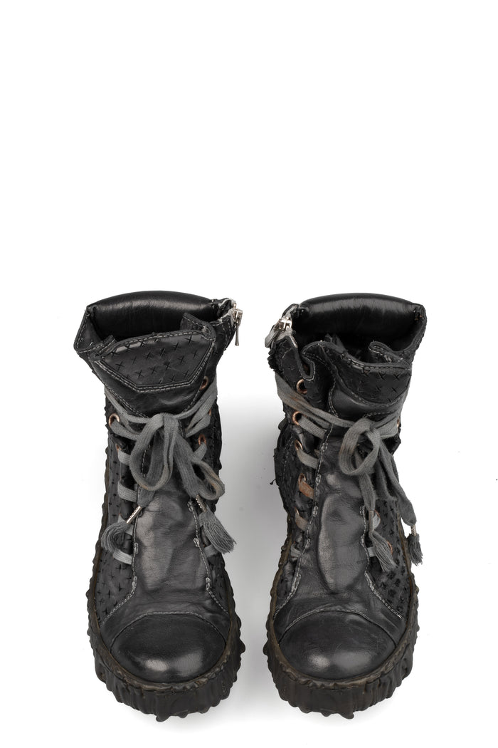 Culture of Brave Perforated High top melt sole laced sneakers MELM3