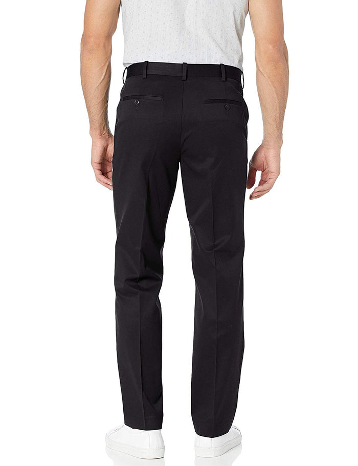 Perry Ellis Pantalón de algodón de Ajuste clásico con Parte Delantera Plana. Pantalones para Hombre