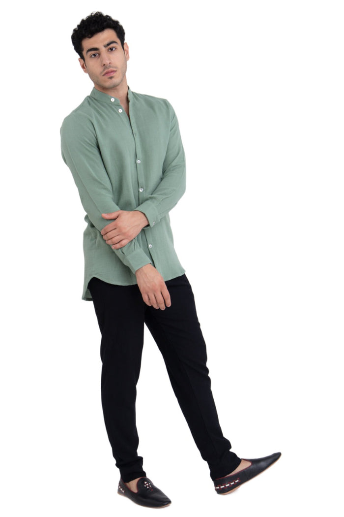 Philippe Cotton Gauze Green Shirt