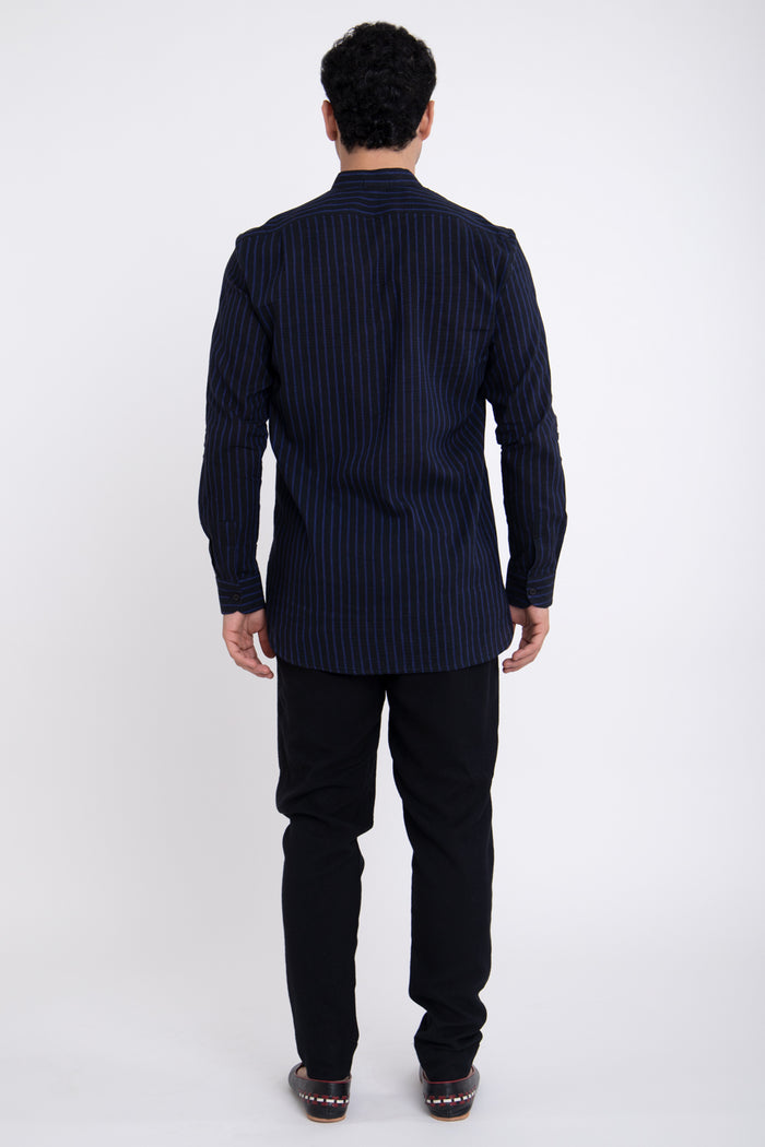 Philippe Muslin Black & Blue Shirt