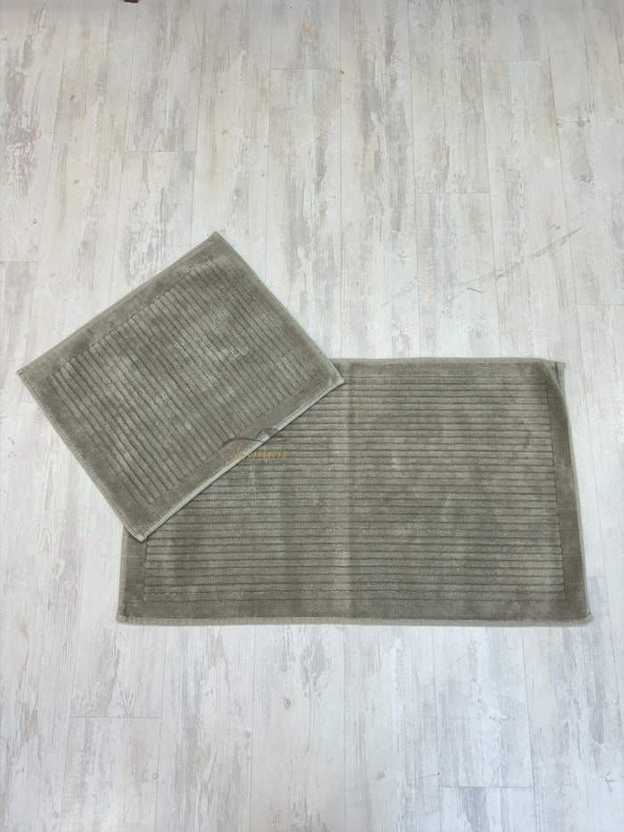 Liman Home Decor - Liman Online Pileli Badmatset Groen - Grijs