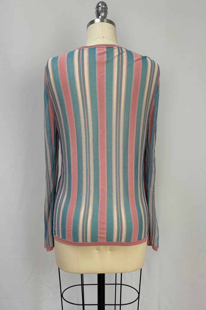 Pink Striped Chanel Cardigan