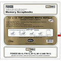Pioneer - Universal Top-Loading Page Protectors - 5/Pkg - 12"X12" (W/White Inserts). PIONEER-Heavy paper inserts with top loading sheet protectors. Can be used with post bound, strap style or 3-ring albums. Acid free, lignin free and PVC emission free. Available at Embellish Away located in Bowmanville Ontario Canada.